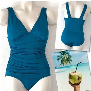 J. Crew Swim - J.CREW RUCHED FEMME TEAL ONE PIECE SWIMSUIT SZ 6 J. Crew Swim - J.CREW RUCHED FEMME TEAL ONE PIECE SWIMSUIT SZ 6